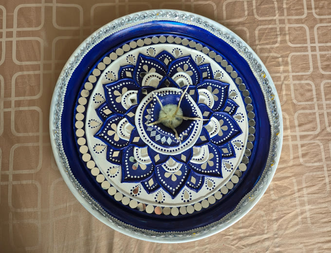 Past entry: blue and white mandala thali